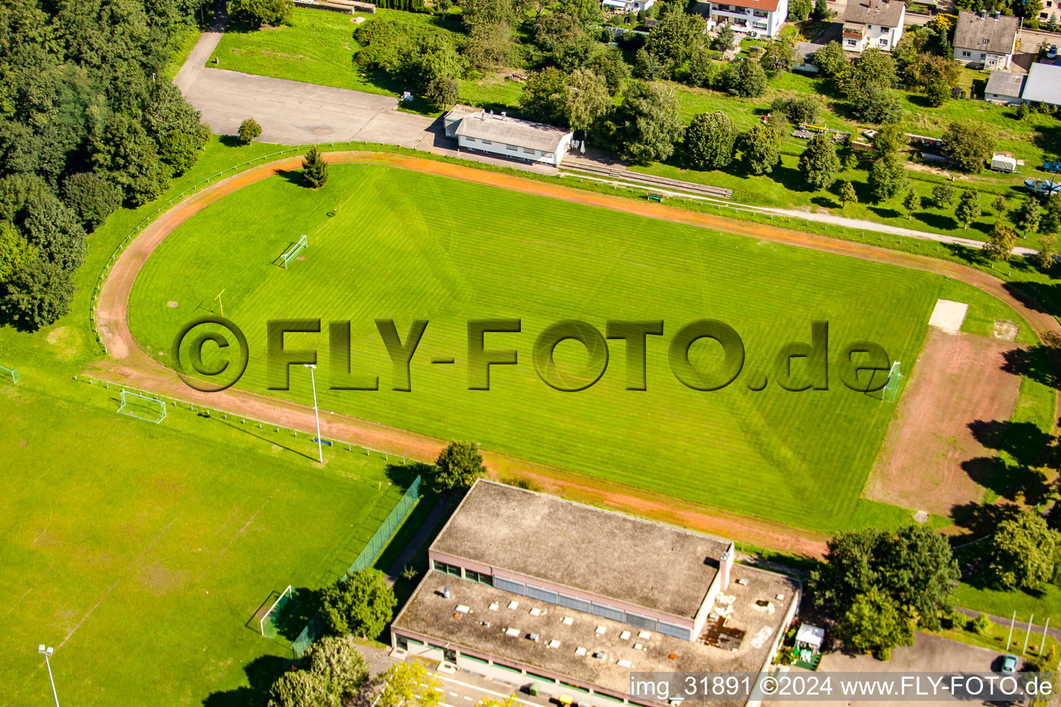 Aerial view of Football club 1919 Rauental in the district Rauental in Rastatt in the state Baden-Wuerttemberg, Germany