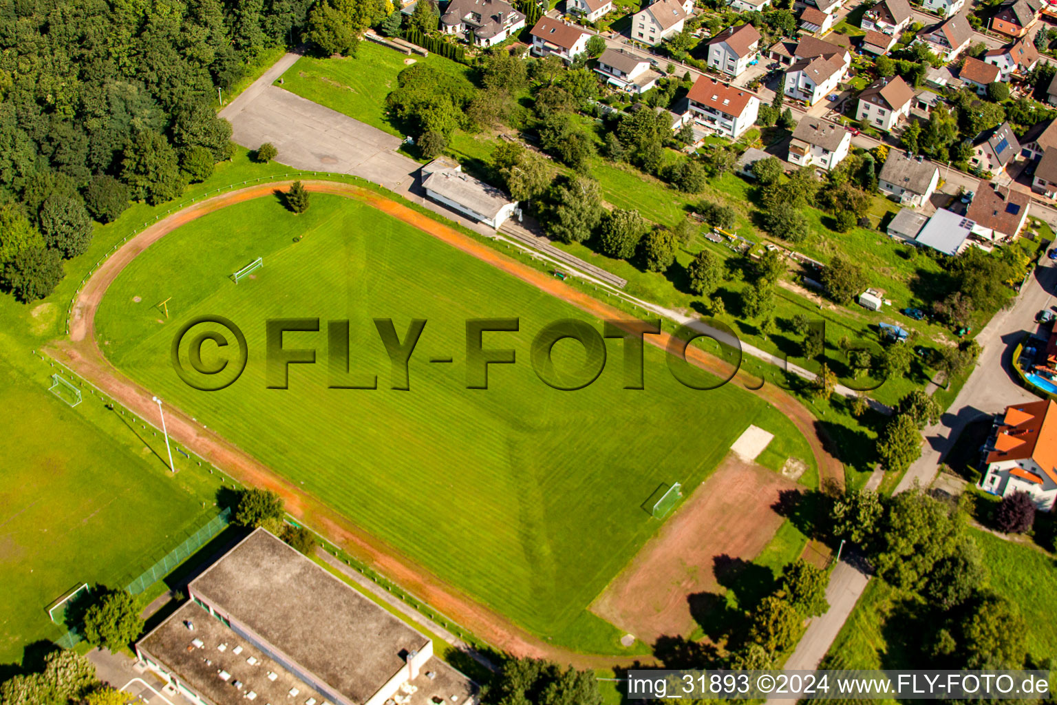 Oblique view of Football club 1919 Rauental in the district Rauental in Rastatt in the state Baden-Wuerttemberg, Germany