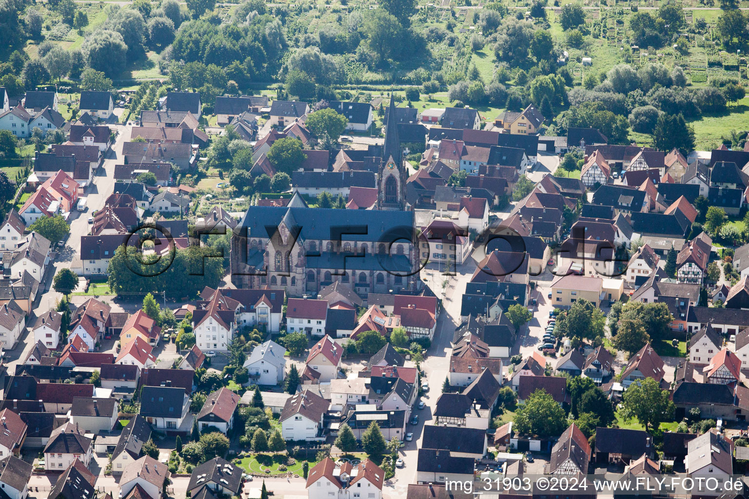 Catholic Church Mary Queen of Angels in Muggensturm in the state Baden-Wuerttemberg, Germany