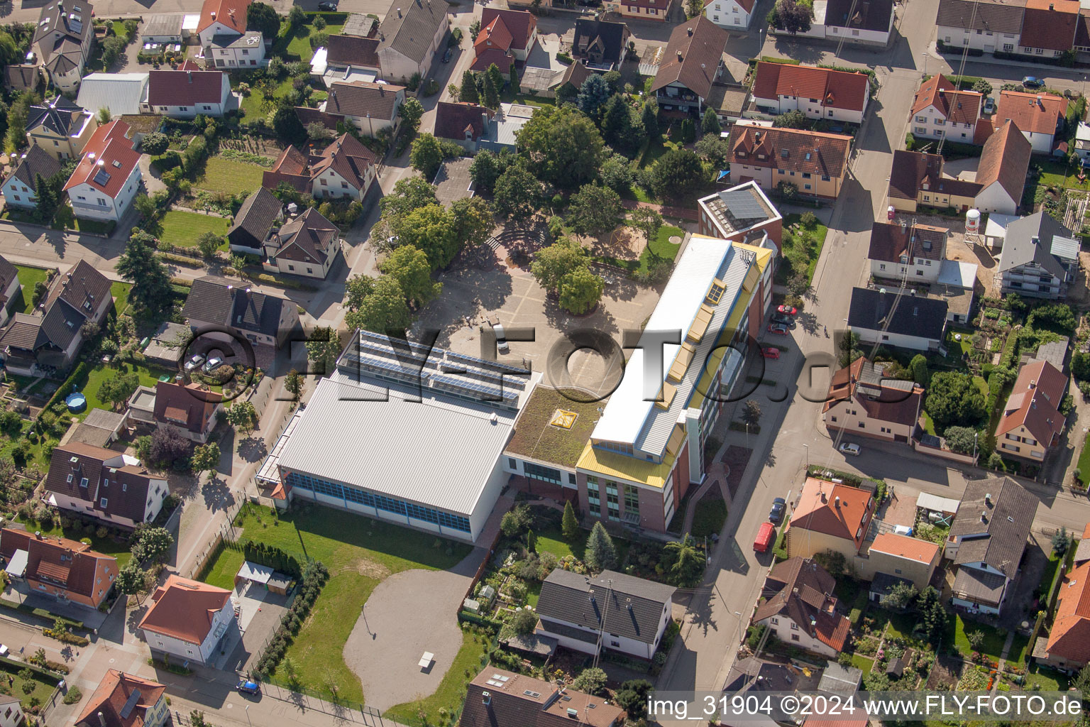 School building of the Albert-Schweitzer-Schule in Muggensturm in the state Baden-Wurttemberg