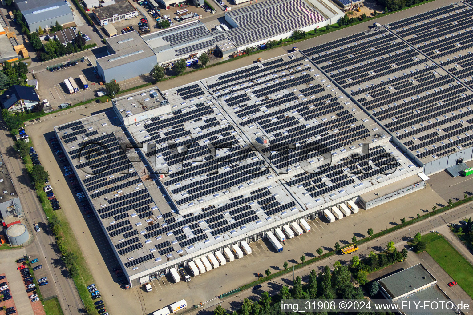 Schleifweg industrial area, GLS logistics center in Muggensturm in the state Baden-Wuerttemberg, Germany