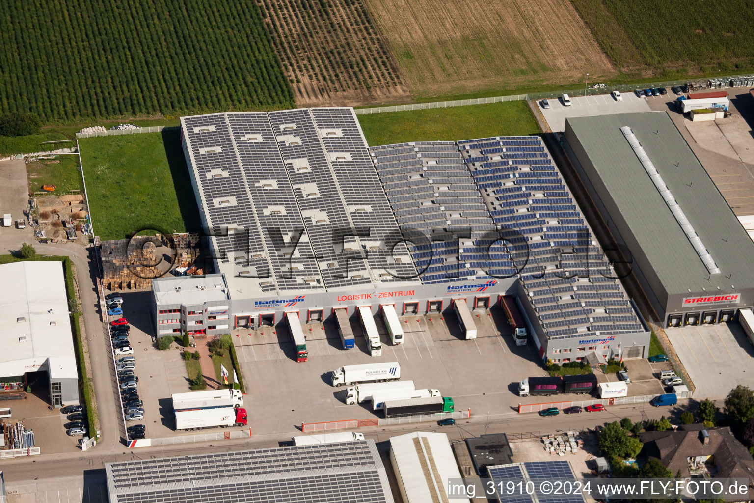 Schleifweg Industrial Area, Hartmann Spedition Logistics Center in Muggensturm in the state Baden-Wuerttemberg, Germany