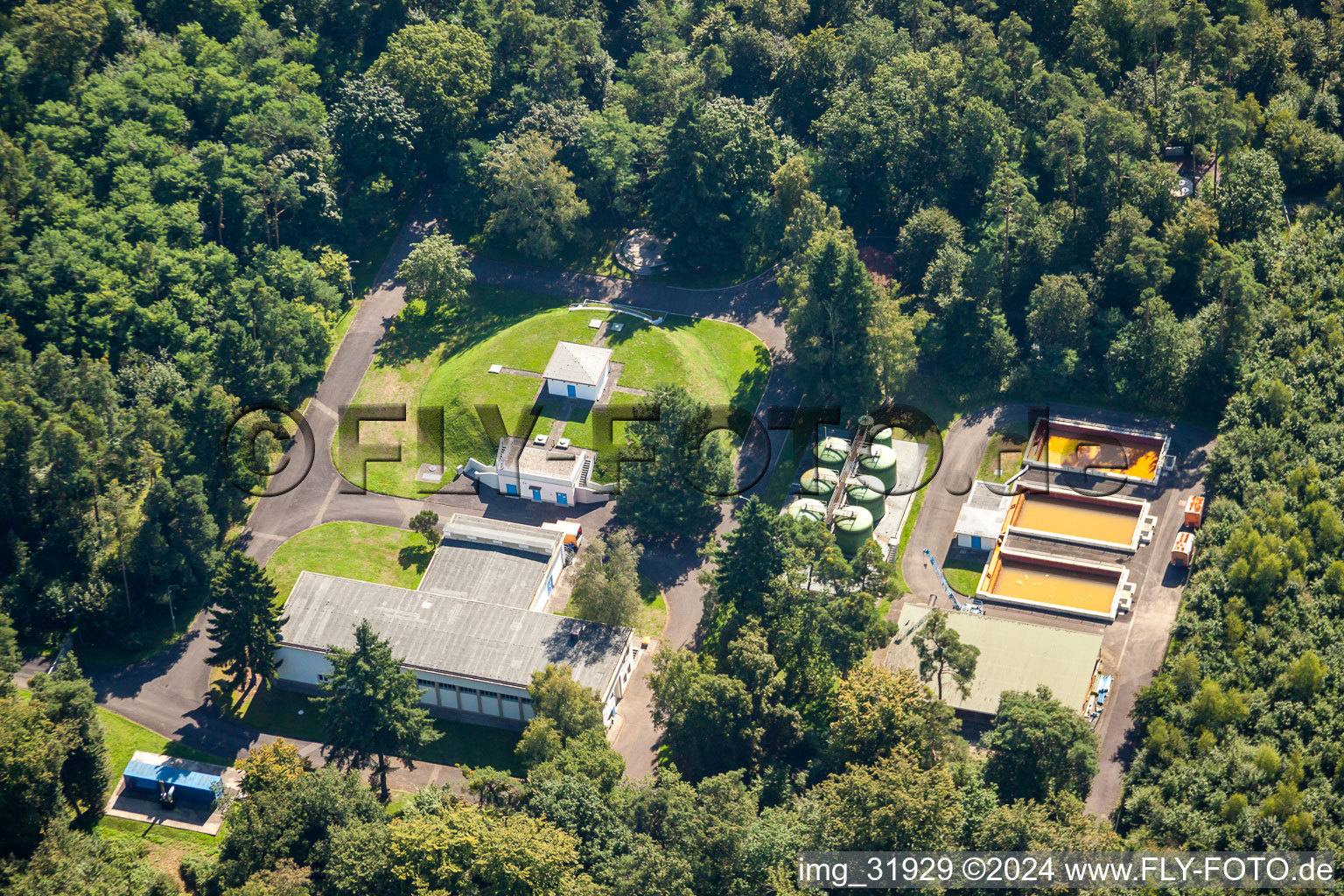 Mörscher Wald waterworks in the district Silberstreifen in Rheinstetten in the state Baden-Wuerttemberg, Germany