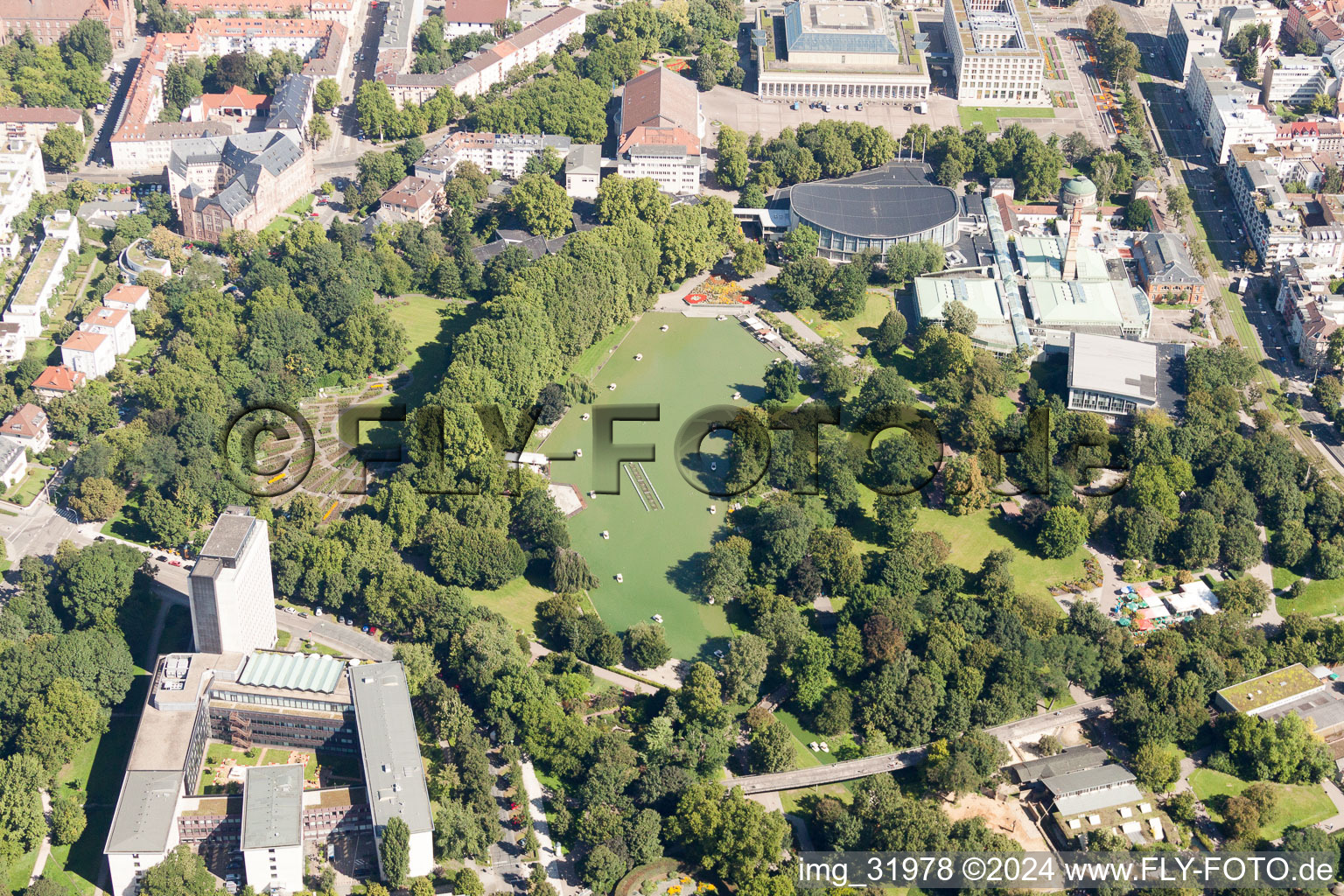 Zoo grounds Zoologischer Stadtgarten in the district Suedweststadt in Karlsruhe in the state Baden-Wurttemberg, Germany