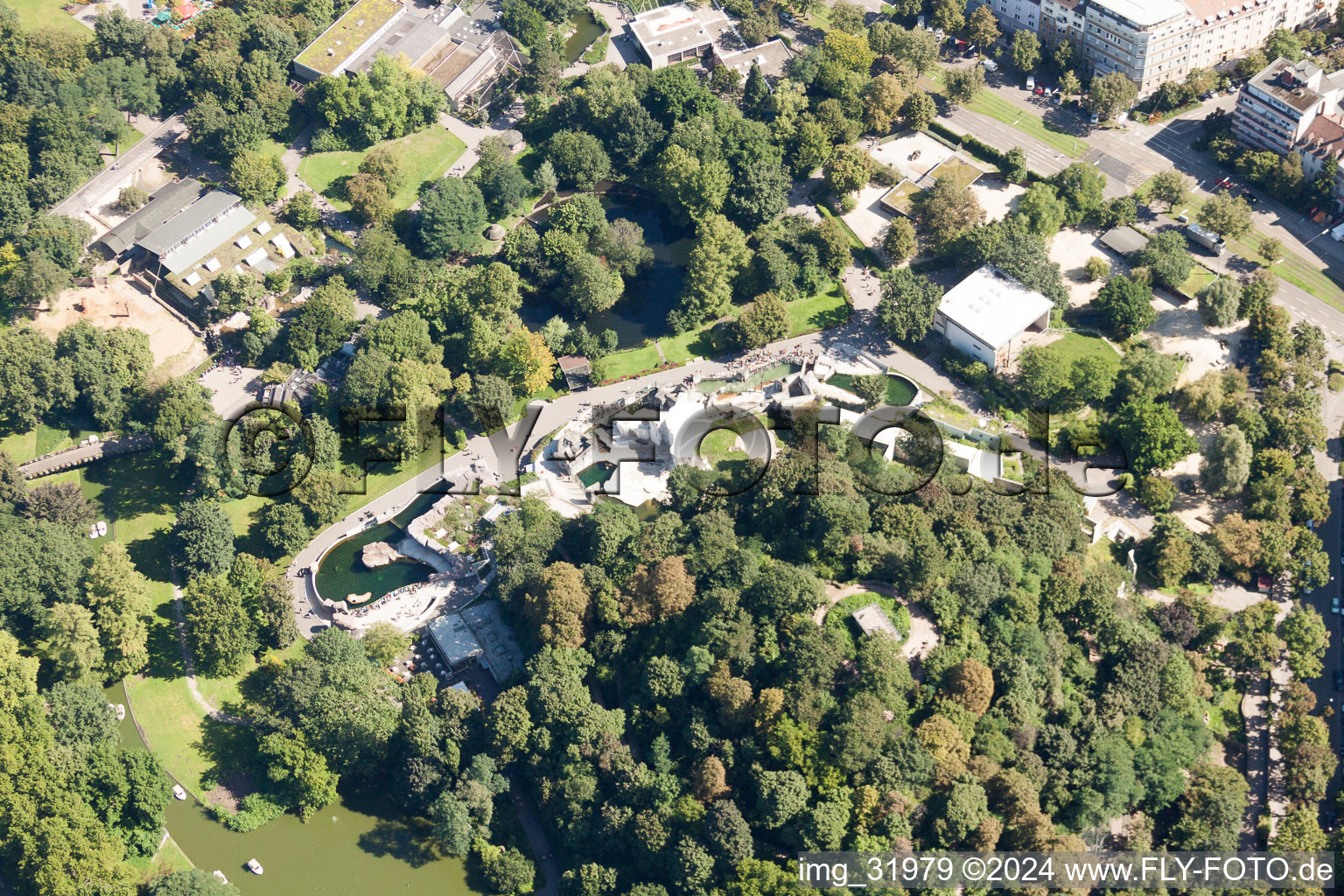 Exhibition hill within the Zoo grounds Zoologischer Stadtgarten in the district Suedweststadt in Karlsruhe in the state Baden-Wurttemberg, Germany