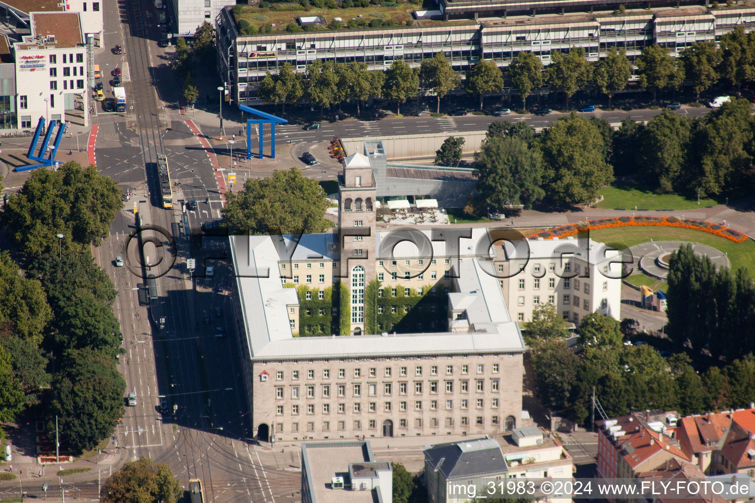 Ettlingertorstrasse x Baumeisterstr in the district Südstadt in Karlsruhe in the state Baden-Wuerttemberg, Germany