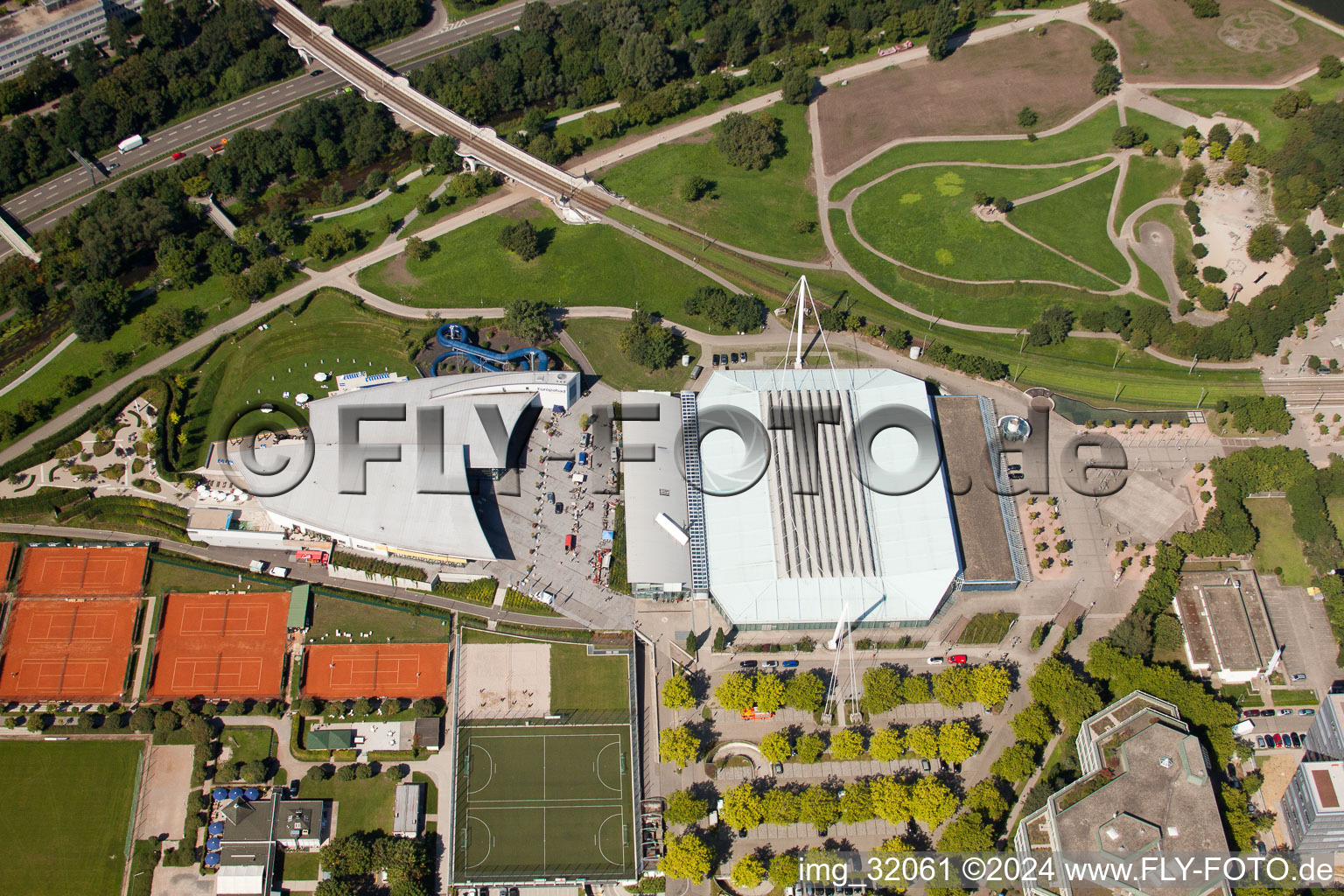 Europahalle Europabad in the district Südweststadt in Karlsruhe in the state Baden-Wuerttemberg, Germany