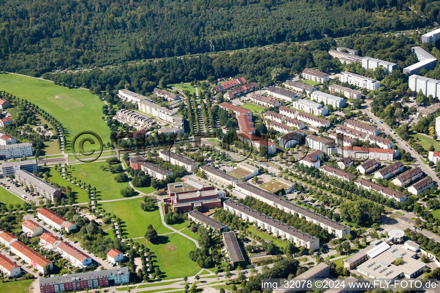 Otto Wels Street in the district Oberreut in Karlsruhe in the state Baden-Wuerttemberg, Germany