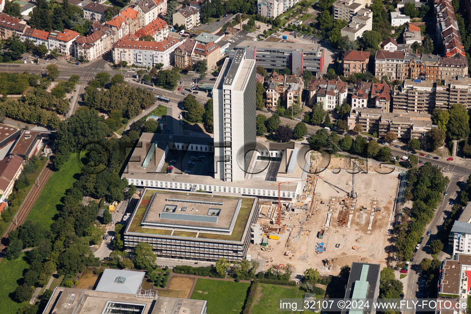 Building site office building Deutsche Rentenversicherung Baden-Wuerttemberg in Karlsruhe in the state Baden-Wurttemberg