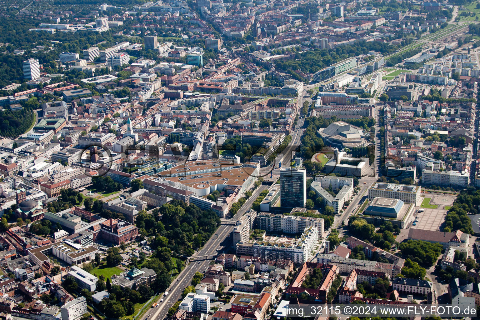 Ettlingertor Center in the district Südweststadt in Karlsruhe in the state Baden-Wuerttemberg, Germany