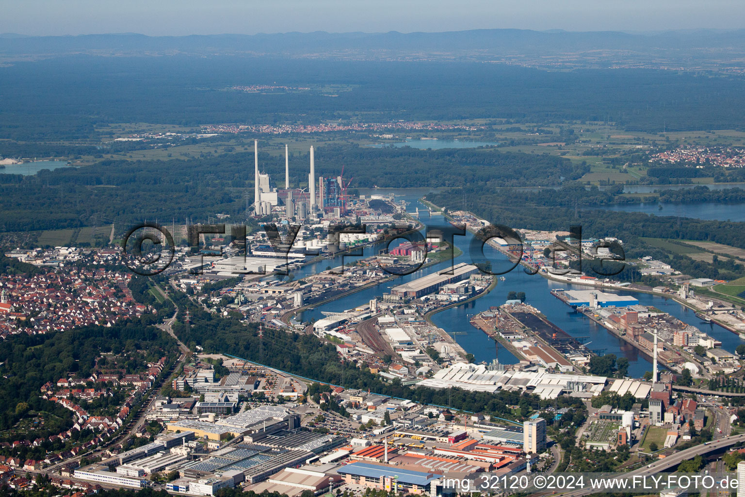 District Mühlburg in Karlsruhe in the state Baden-Wuerttemberg, Germany viewn from the air