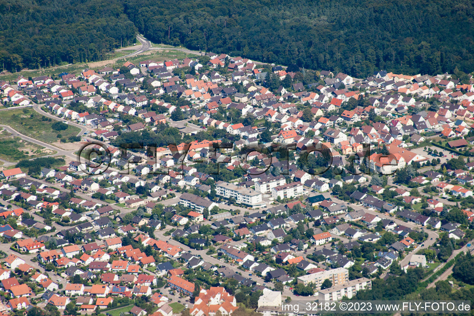 Drone image of Jockgrim in the state Rhineland-Palatinate, Germany