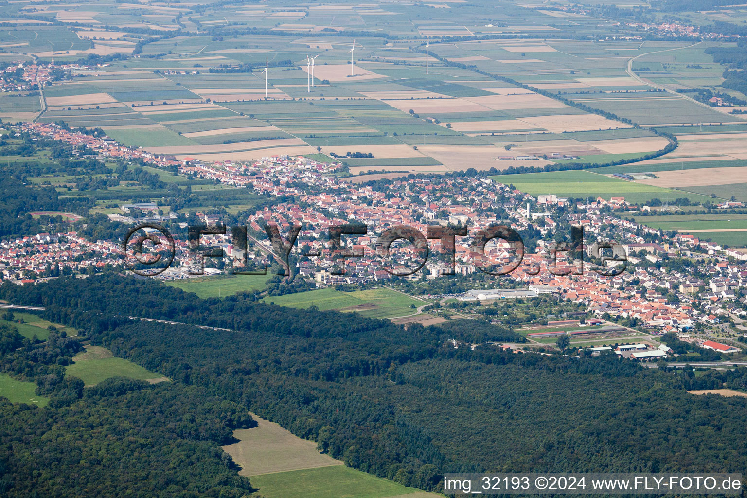 Drone image of From the southeast in Kandel in the state Rhineland-Palatinate, Germany