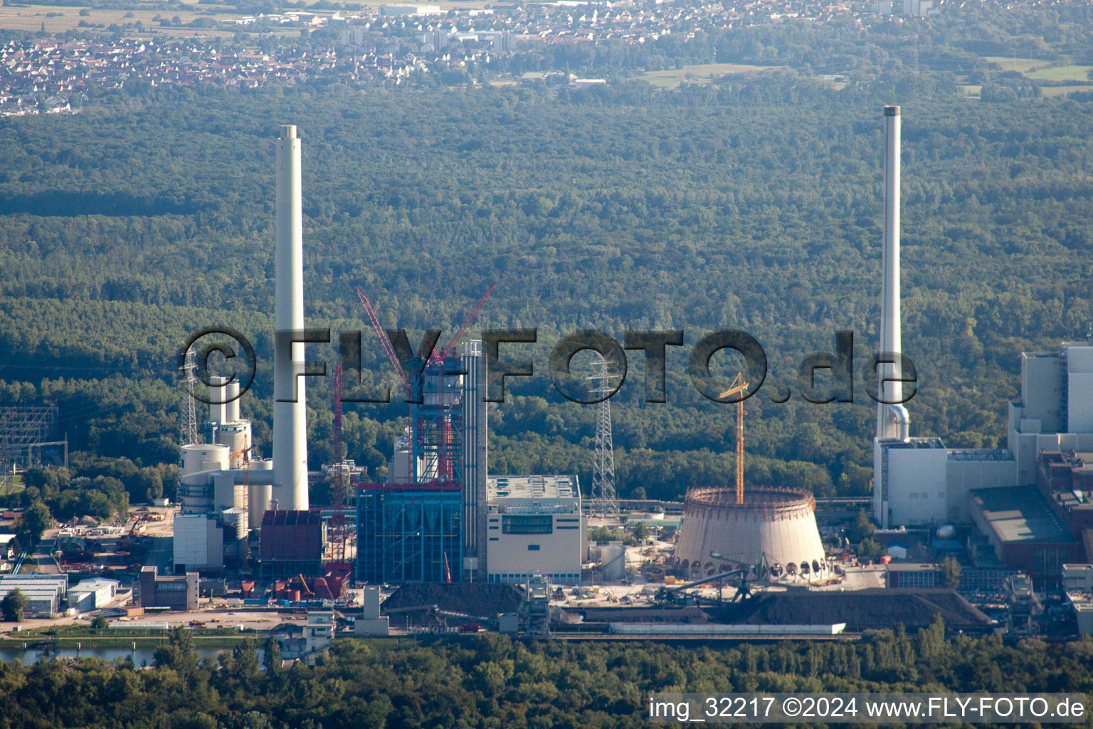 Aerial photograpy of ENBW new building in the district Rheinhafen in Karlsruhe in the state Baden-Wuerttemberg, Germany