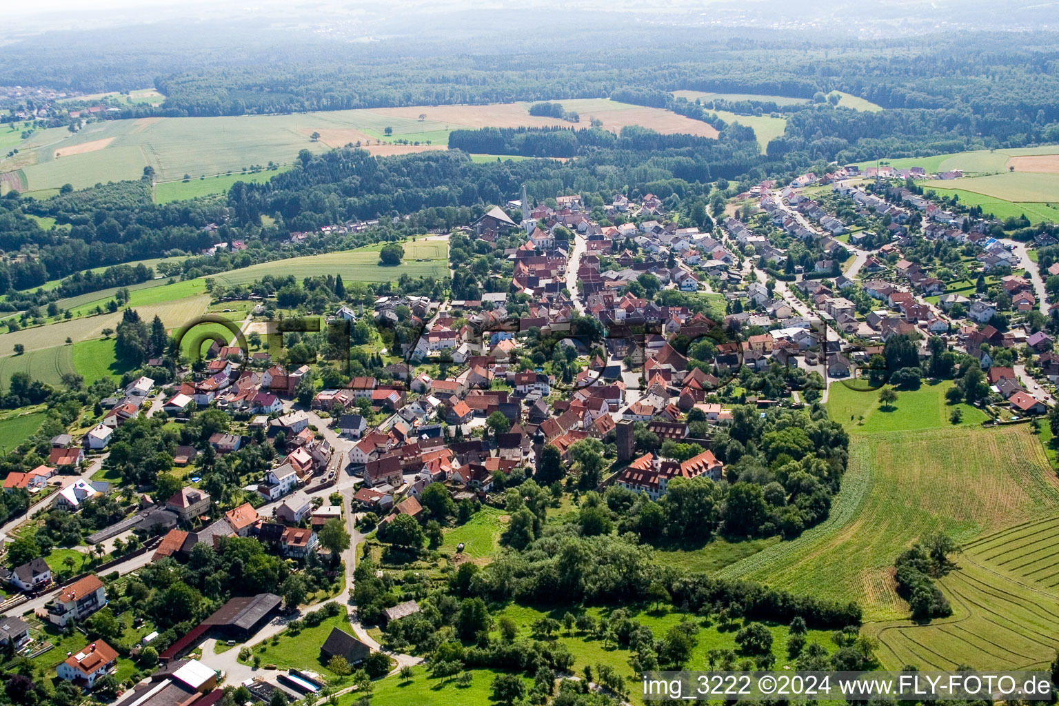 From the west in the district Lohrbach in Mosbach in the state Baden-Wuerttemberg, Germany