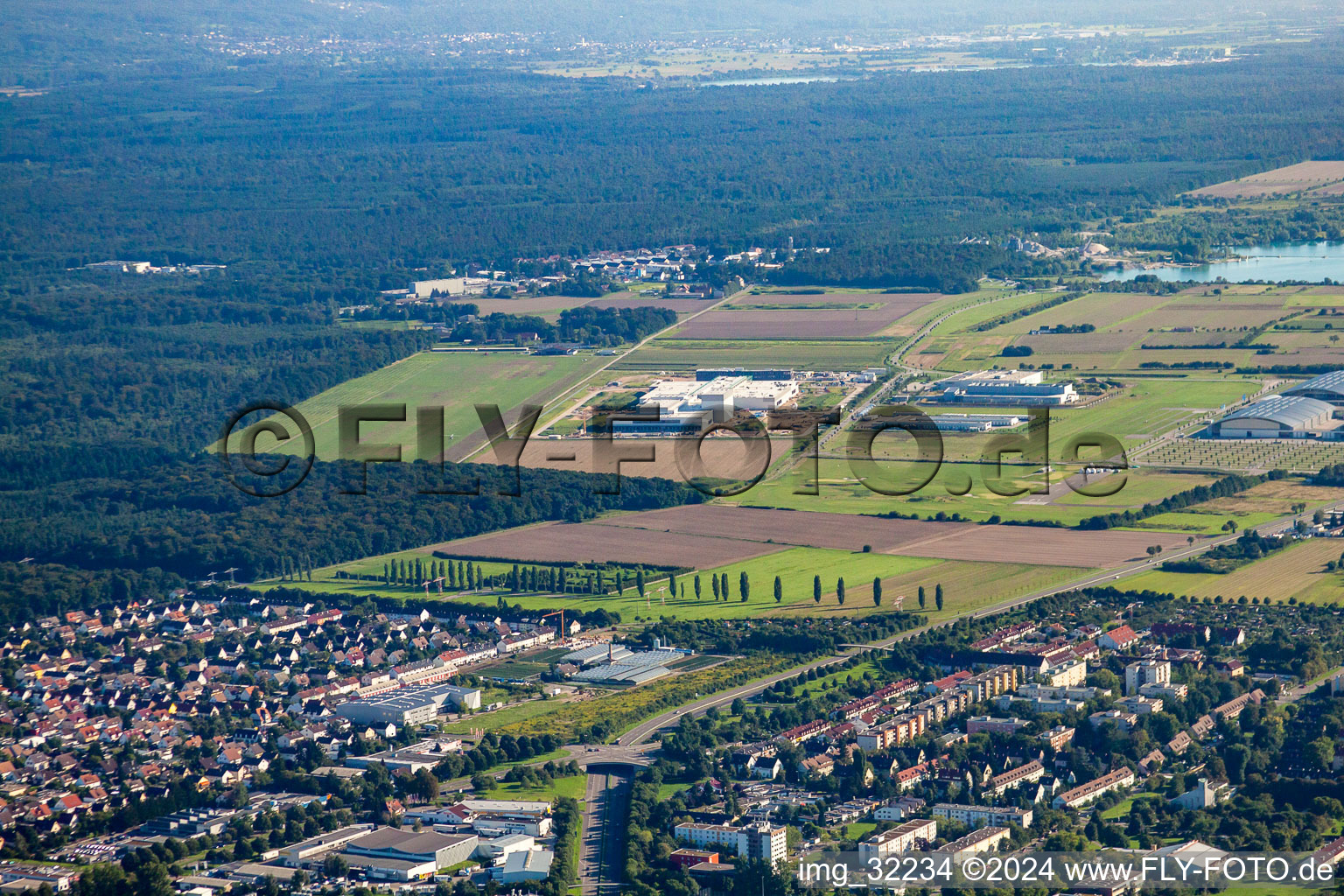 Gliding airfield Rheinstetten in the district Forchheim in Rheinstetten in the state Baden-Wuerttemberg, Germany