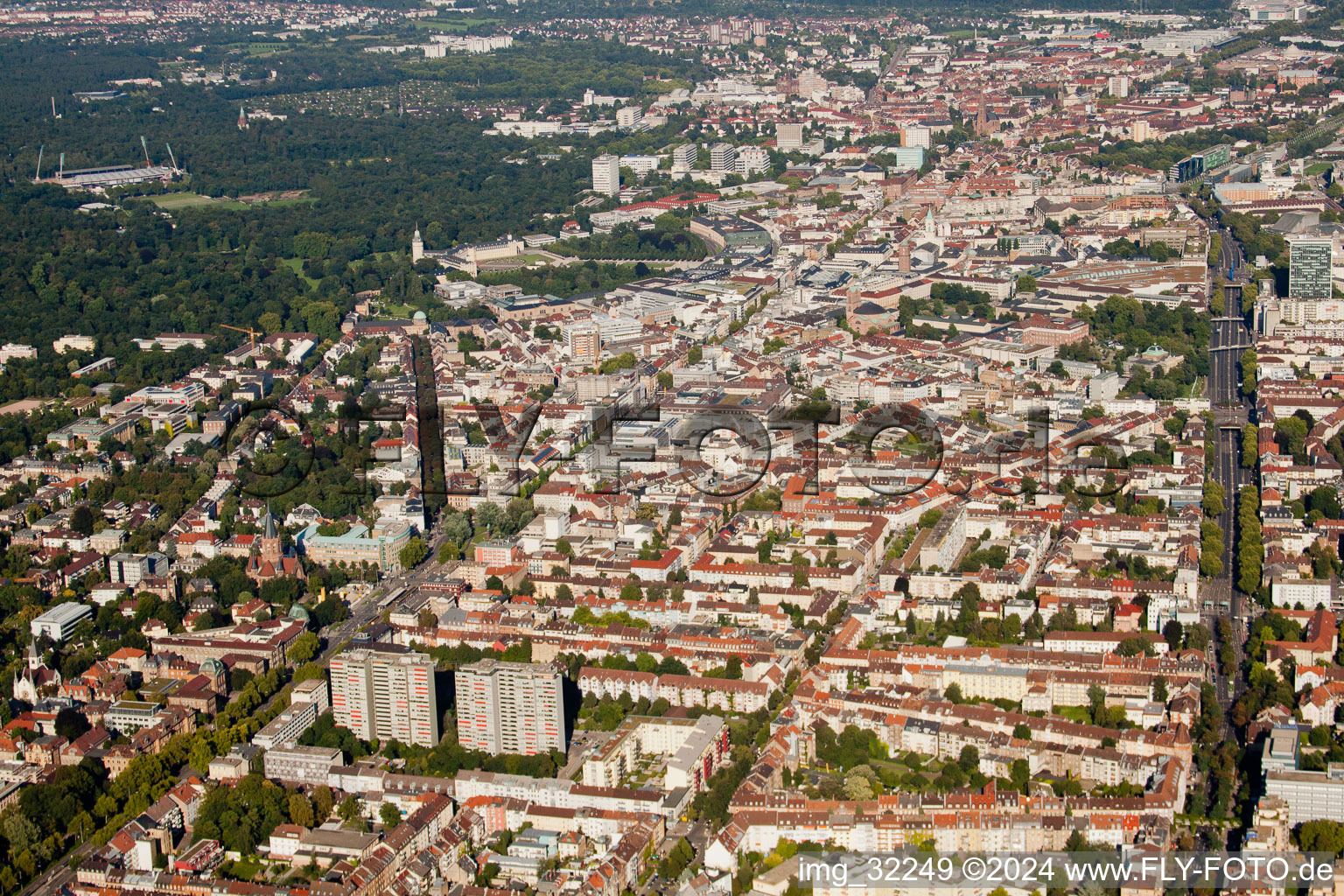 KA, between Kaiserallee and Kriegsstr in the district Weststadt in Karlsruhe in the state Baden-Wuerttemberg, Germany