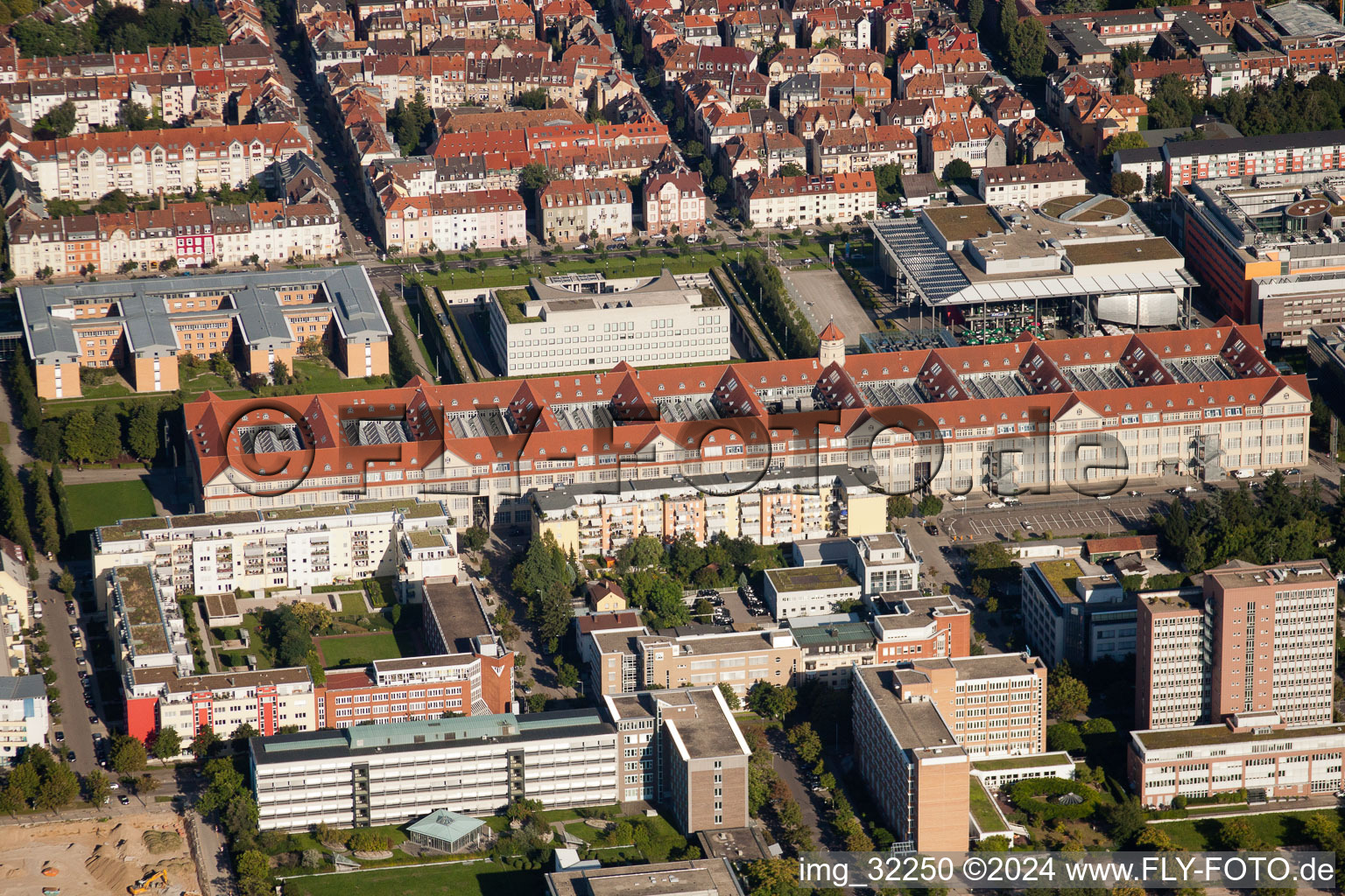 Museum building ensemble ZKM Zentrum fuer Kunst und Medien in Karlsruhe in the state Baden-Wurttemberg