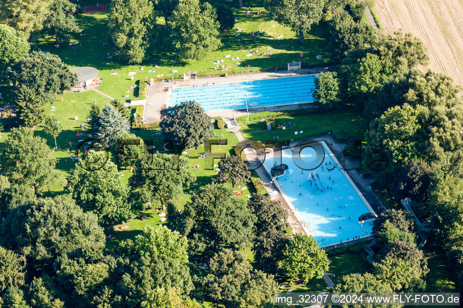 Outdoor pool Rüppurr in the district Rüppurr in Karlsruhe in the state Baden-Wuerttemberg, Germany