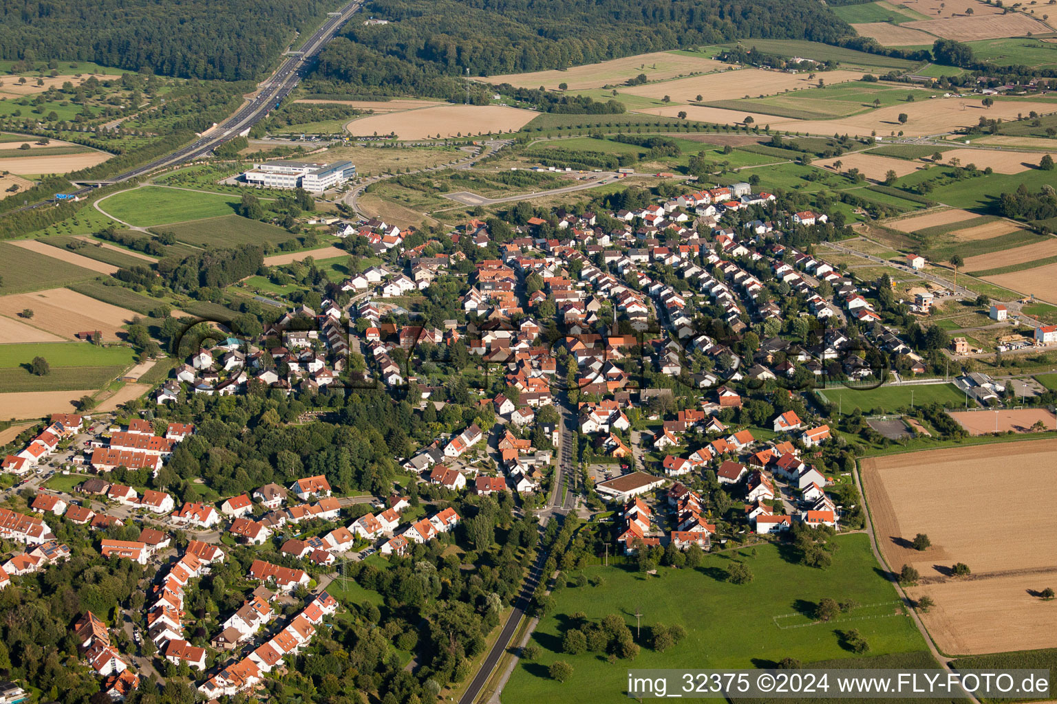 District Palmbach in Karlsruhe in the state Baden-Wuerttemberg, Germany out of the air