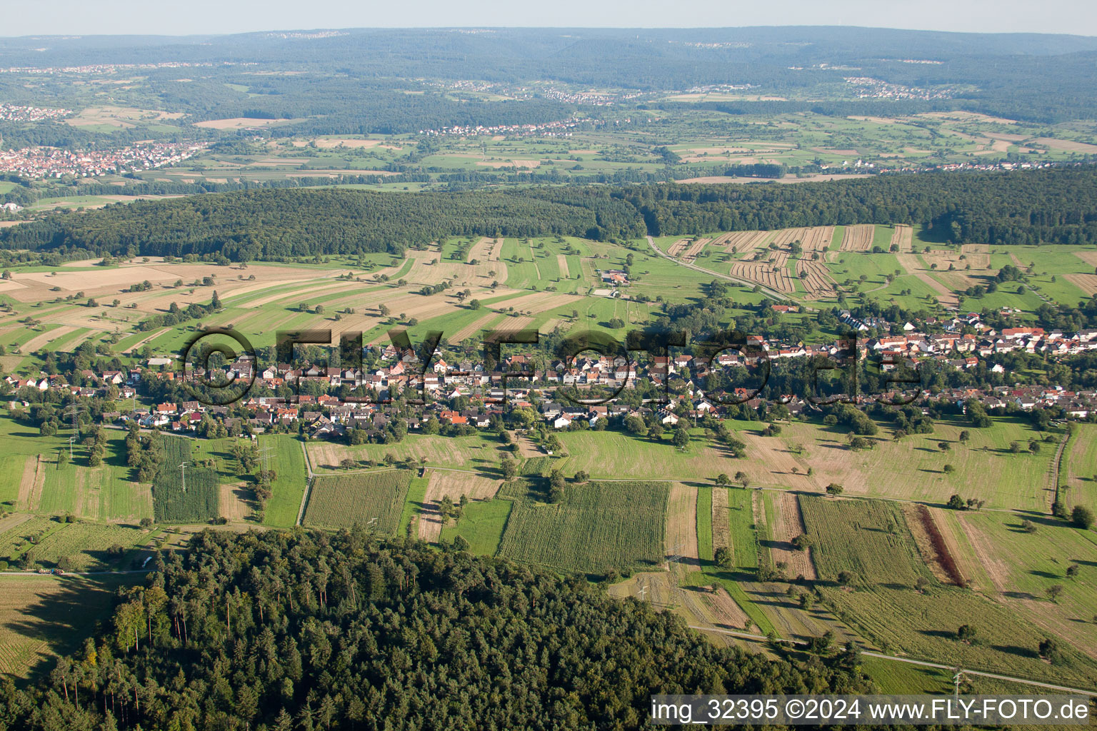 Aerial photograpy of District Auerbach in Karlsbad in the state Baden-Wuerttemberg, Germany