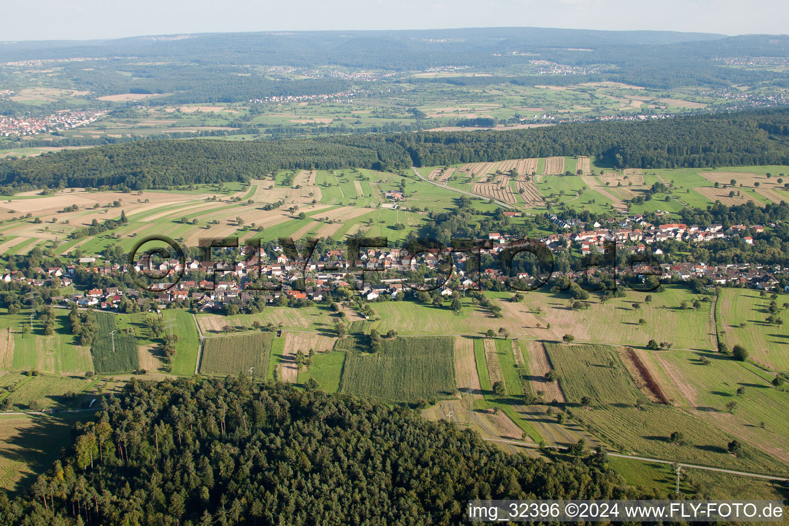 Oblique view of District Auerbach in Karlsbad in the state Baden-Wuerttemberg, Germany