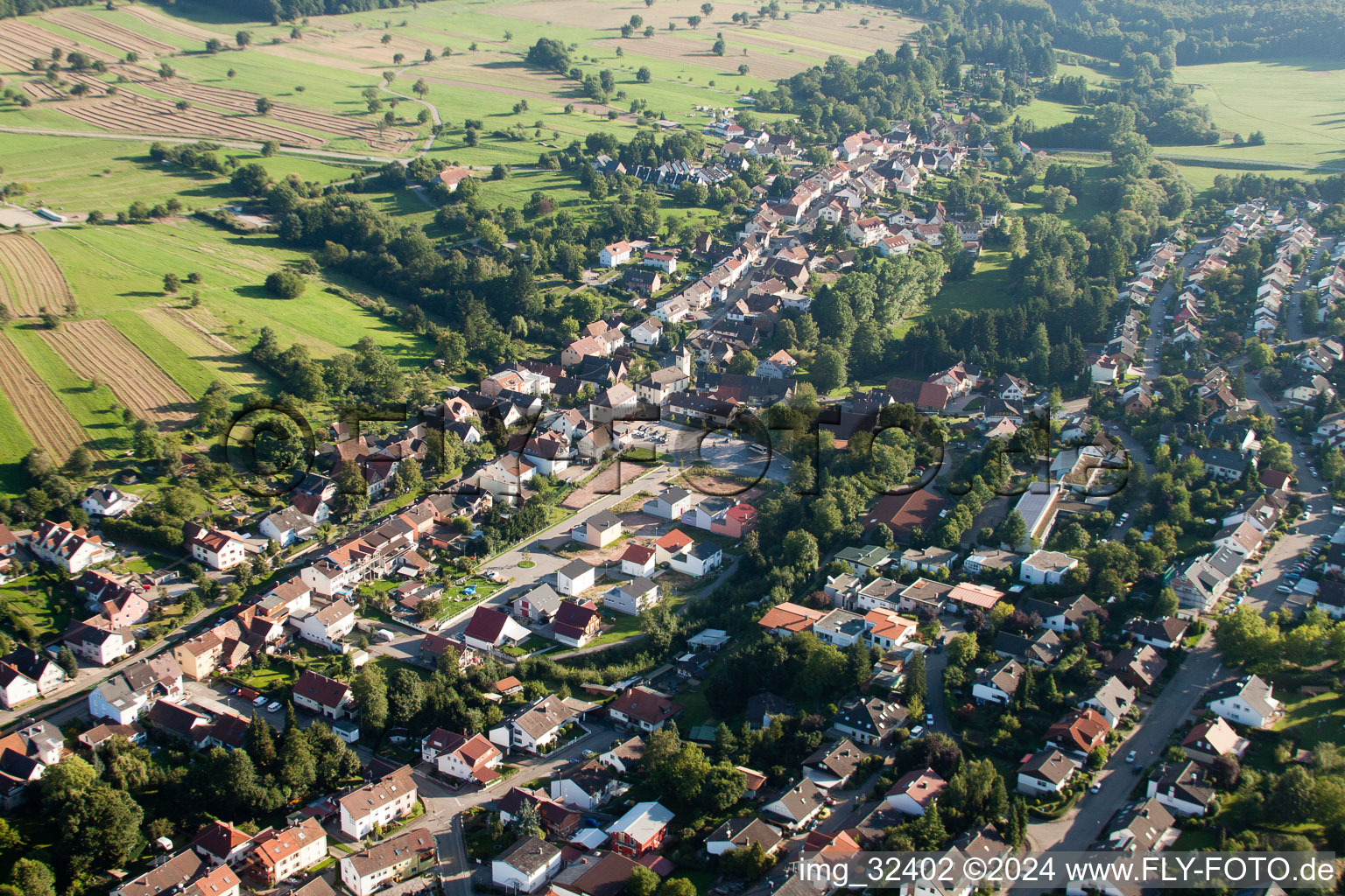 District Auerbach in Karlsbad in the state Baden-Wuerttemberg, Germany out of the air