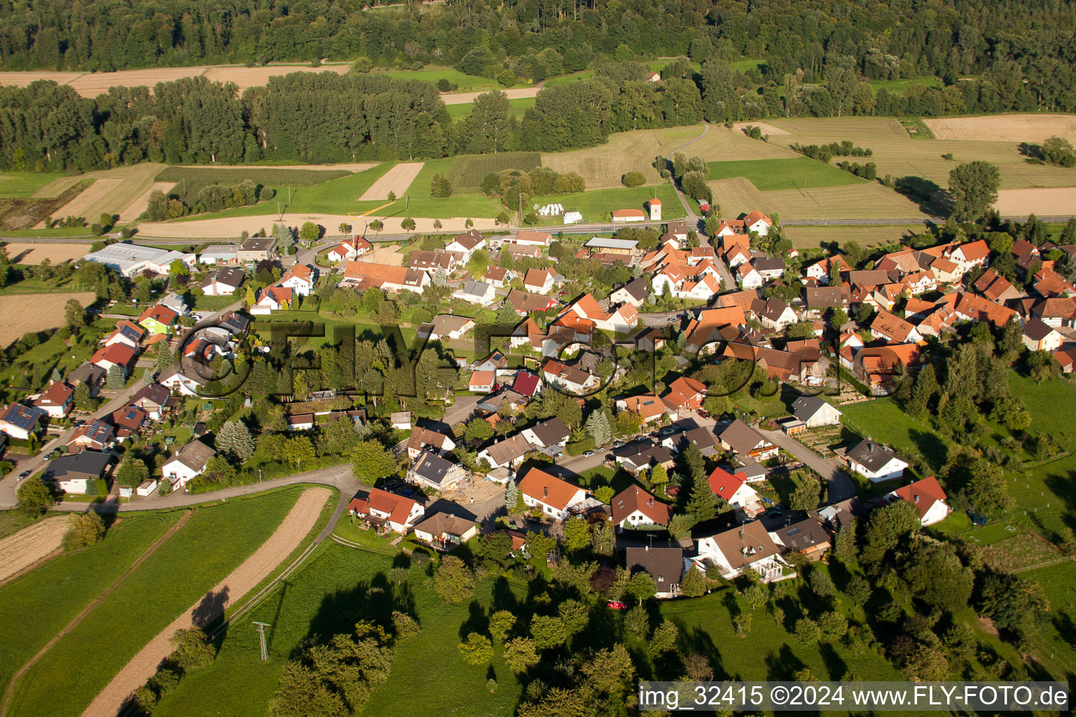 From the west in the district Dietenhausen in Keltern in the state Baden-Wuerttemberg, Germany