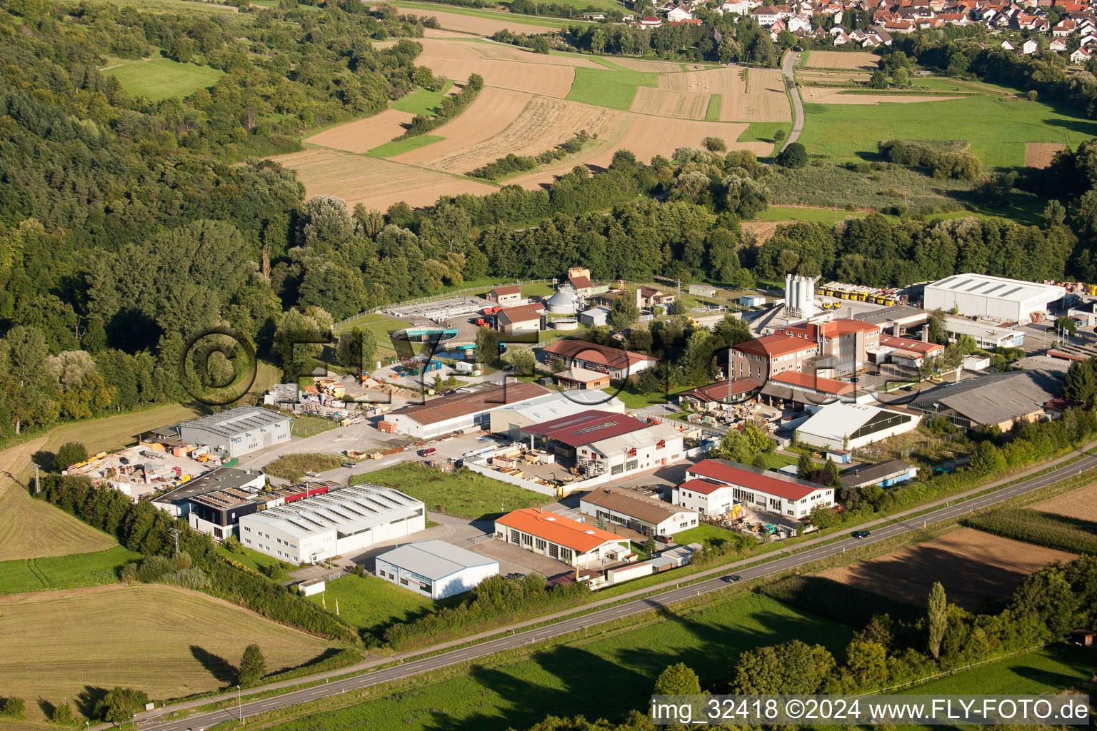 Commercial area in Keltern in the state Baden-Wuerttemberg, Germany