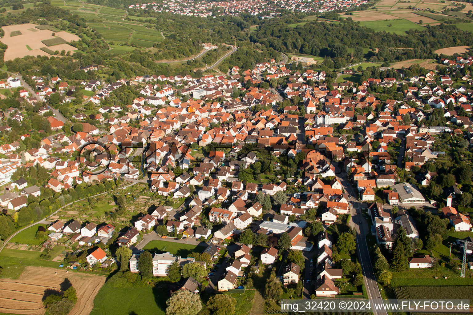 Keltern in the state Baden-Wuerttemberg, Germany seen from above