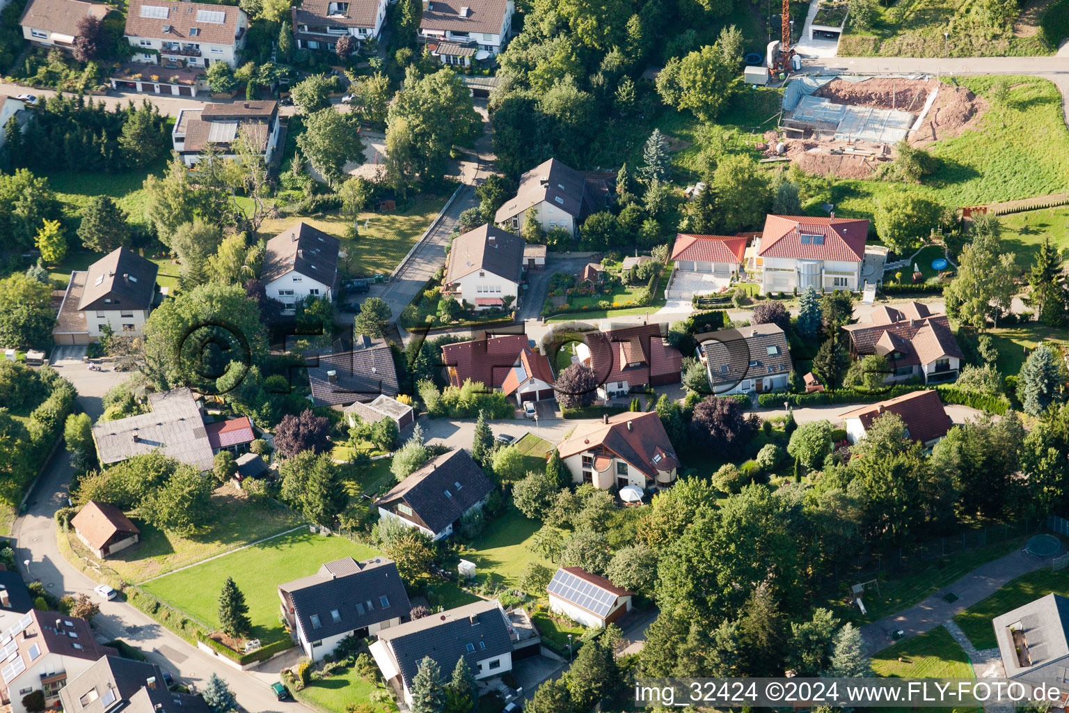 Drone recording of Keltern in the state Baden-Wuerttemberg, Germany