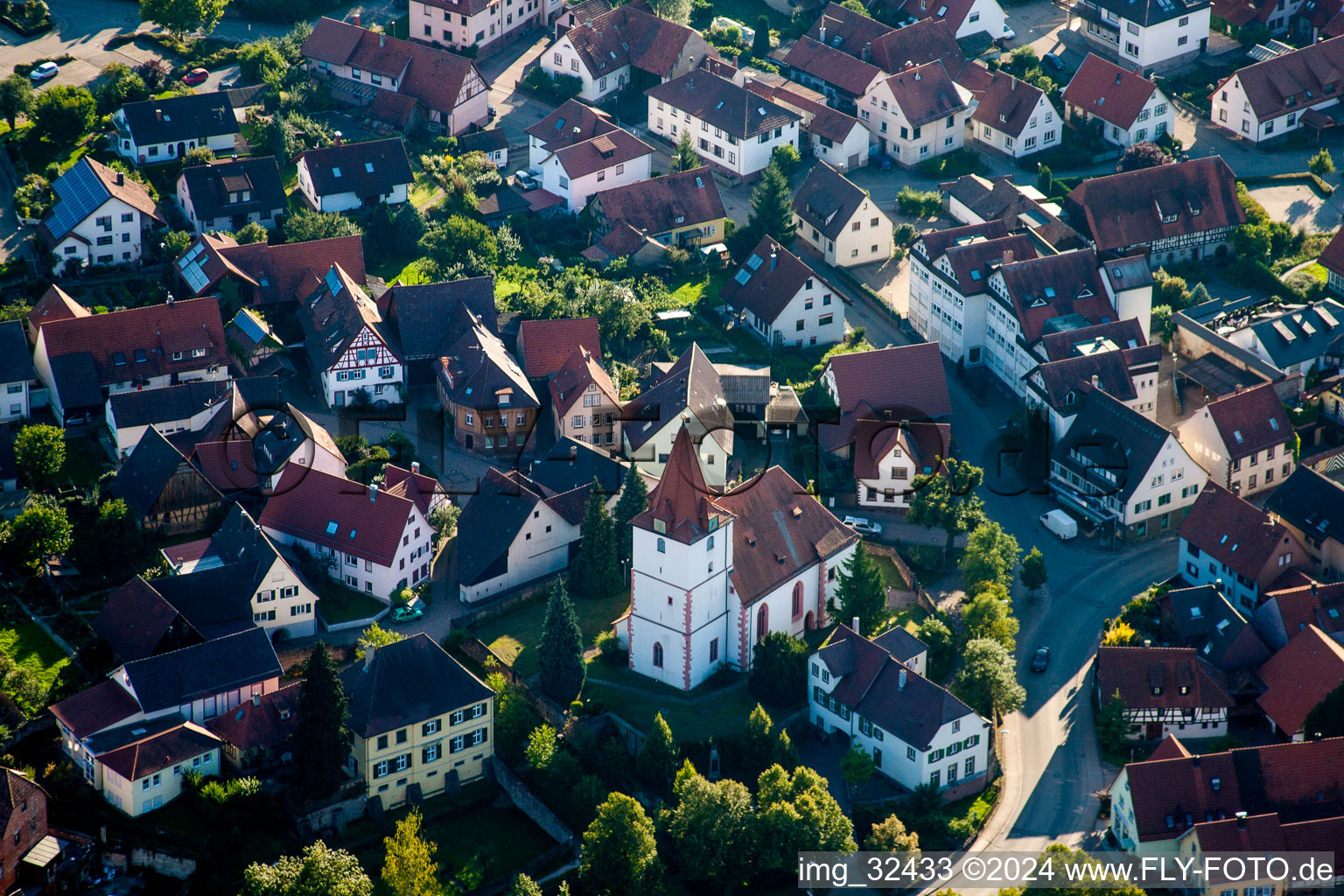 Church building in the village of in the district Ellmendingen in Keltern in the state Baden-Wurttemberg, Germany