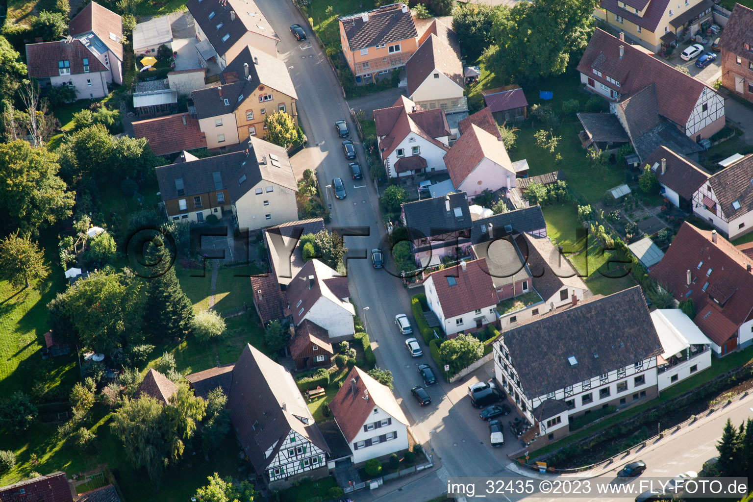 Keltern in the state Baden-Wuerttemberg, Germany from above