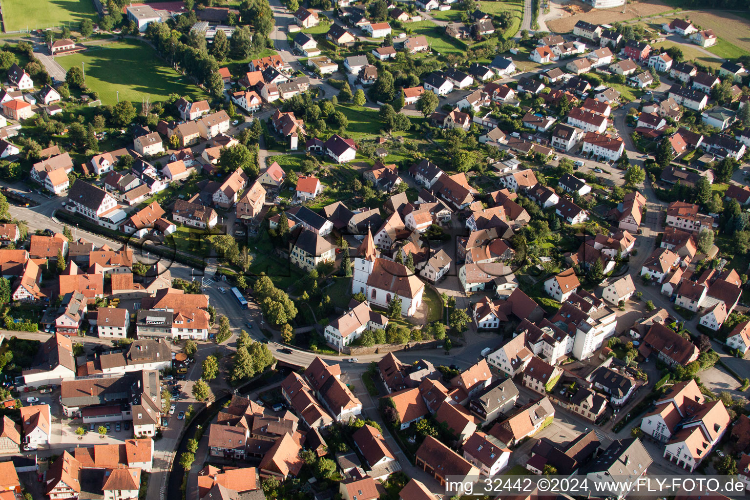 Keltern in the state Baden-Wuerttemberg, Germany from above