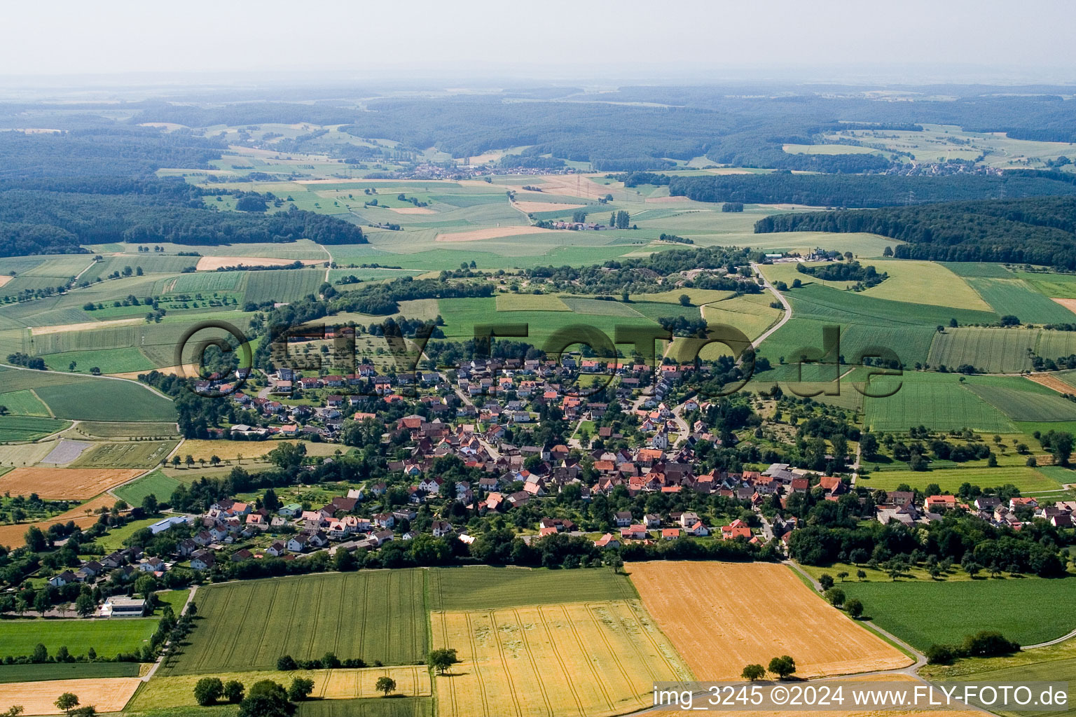 Aerial view of Asbach in the state Baden-Wuerttemberg, Germany