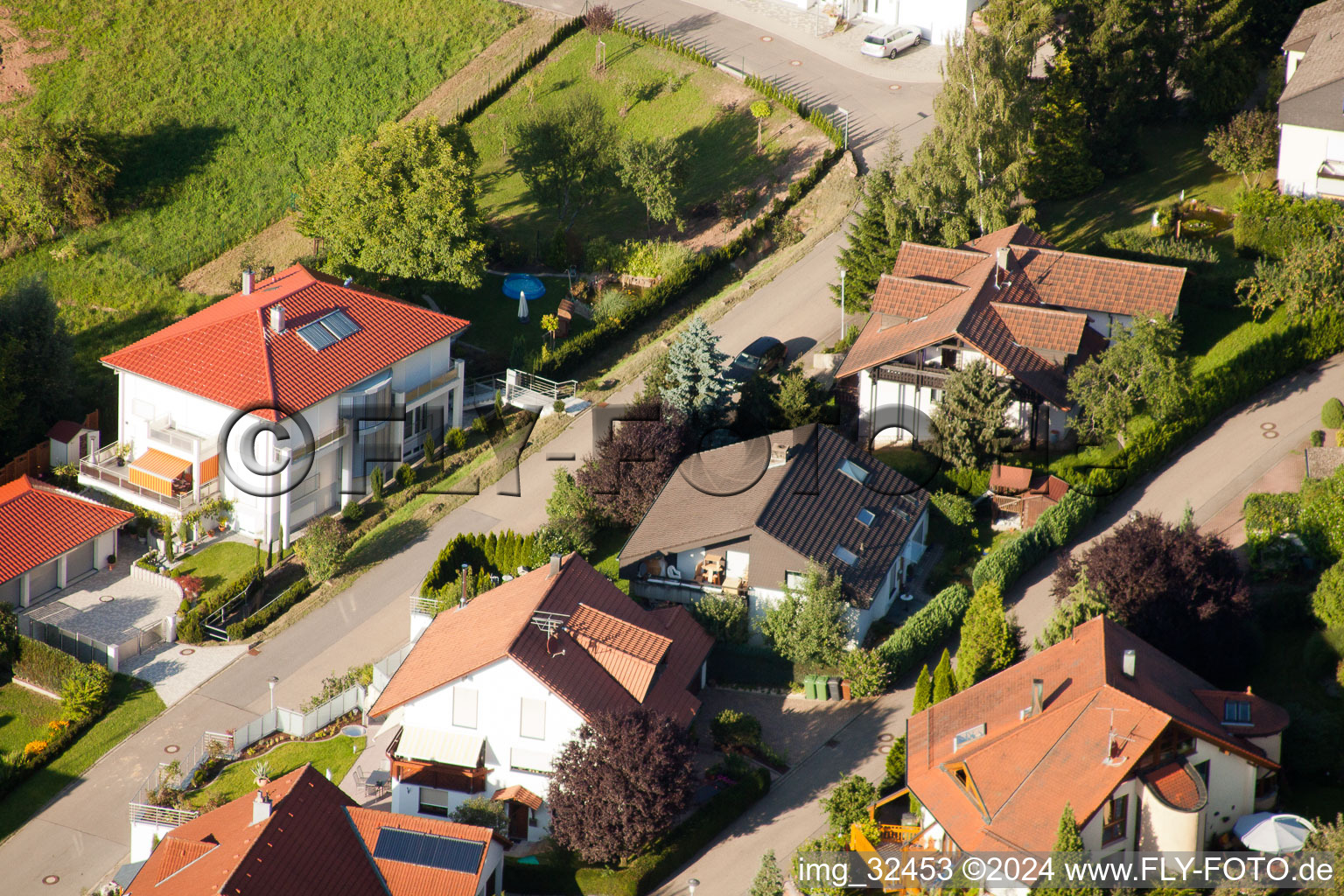 Keltern in the state Baden-Wuerttemberg, Germany from the plane