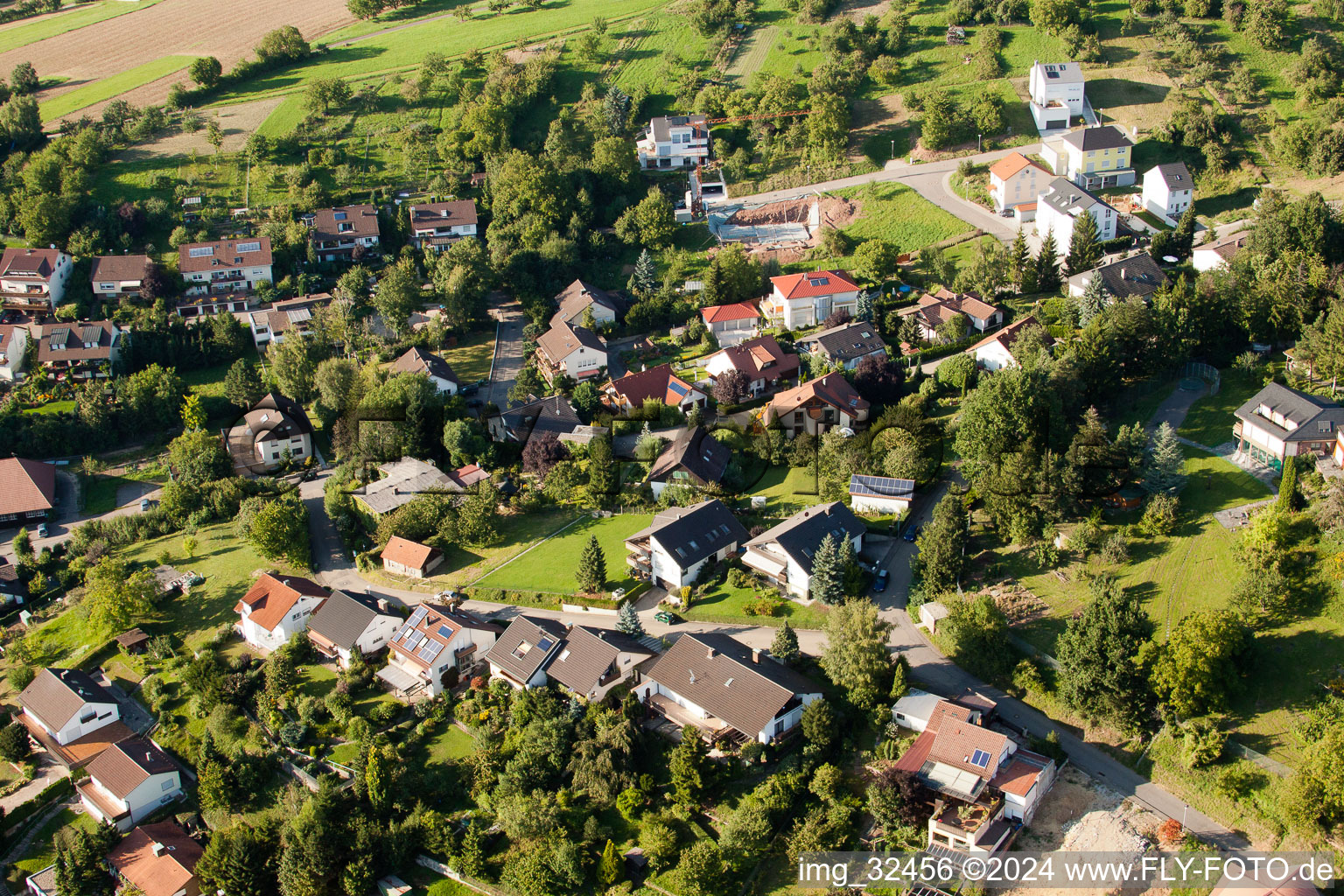 Keltern in the state Baden-Wuerttemberg, Germany viewn from the air