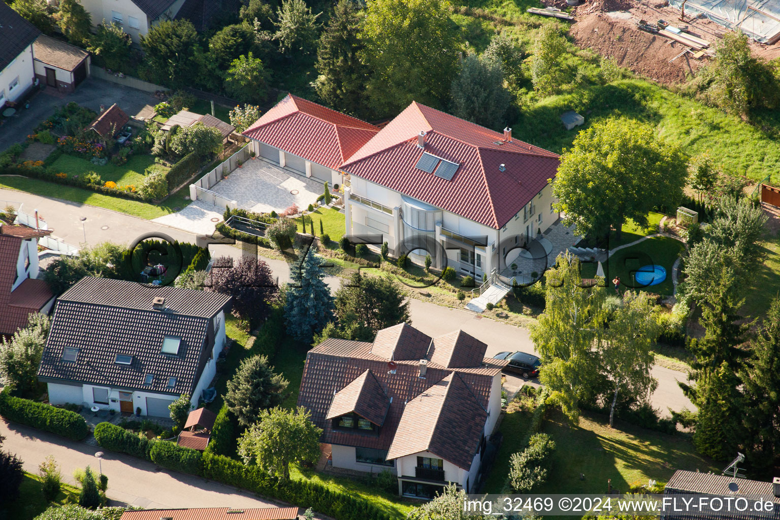 Keltern in the state Baden-Wuerttemberg, Germany seen from a drone