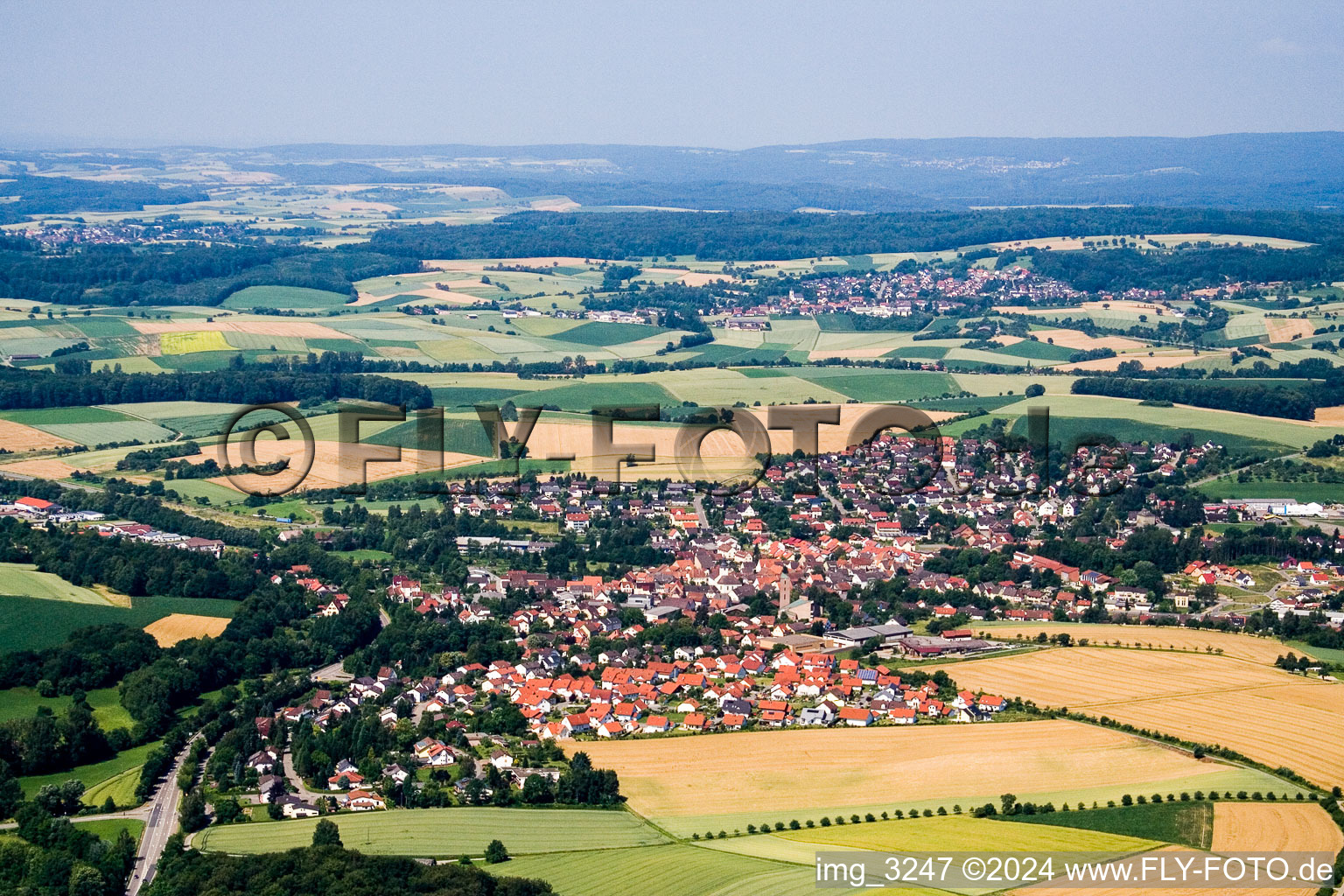 From the southeast in Aglasterhausen in the state Baden-Wuerttemberg, Germany