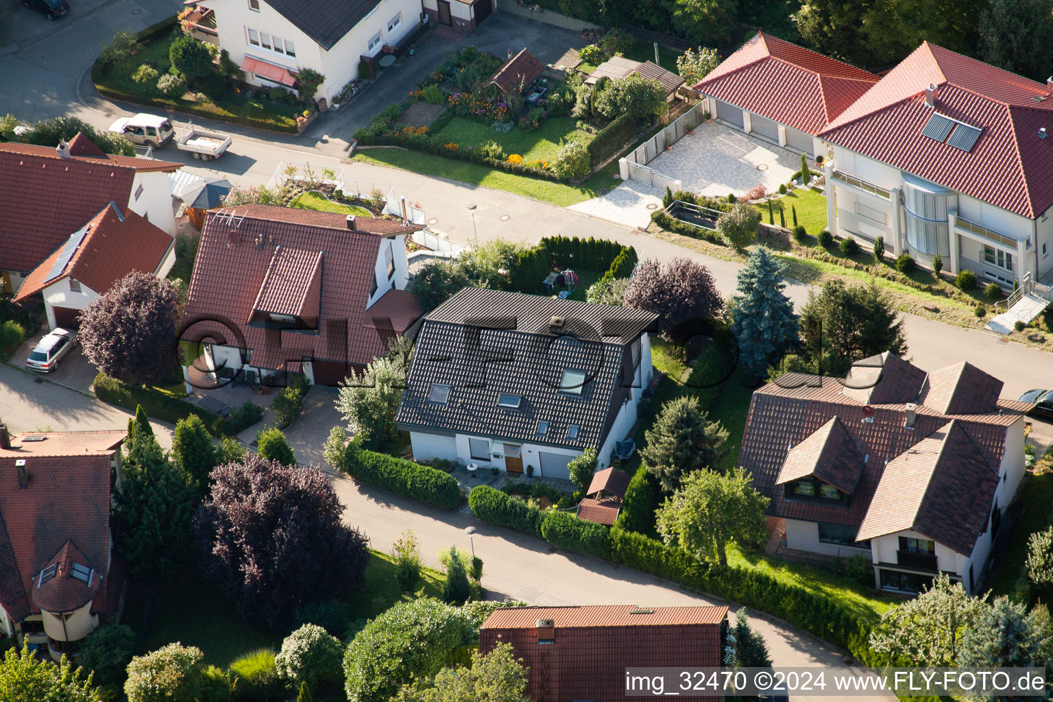 Aerial view of Keltern in the state Baden-Wuerttemberg, Germany