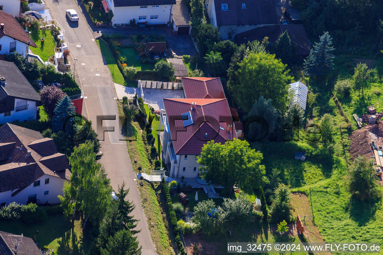 Oblique view of Keltern in the state Baden-Wuerttemberg, Germany