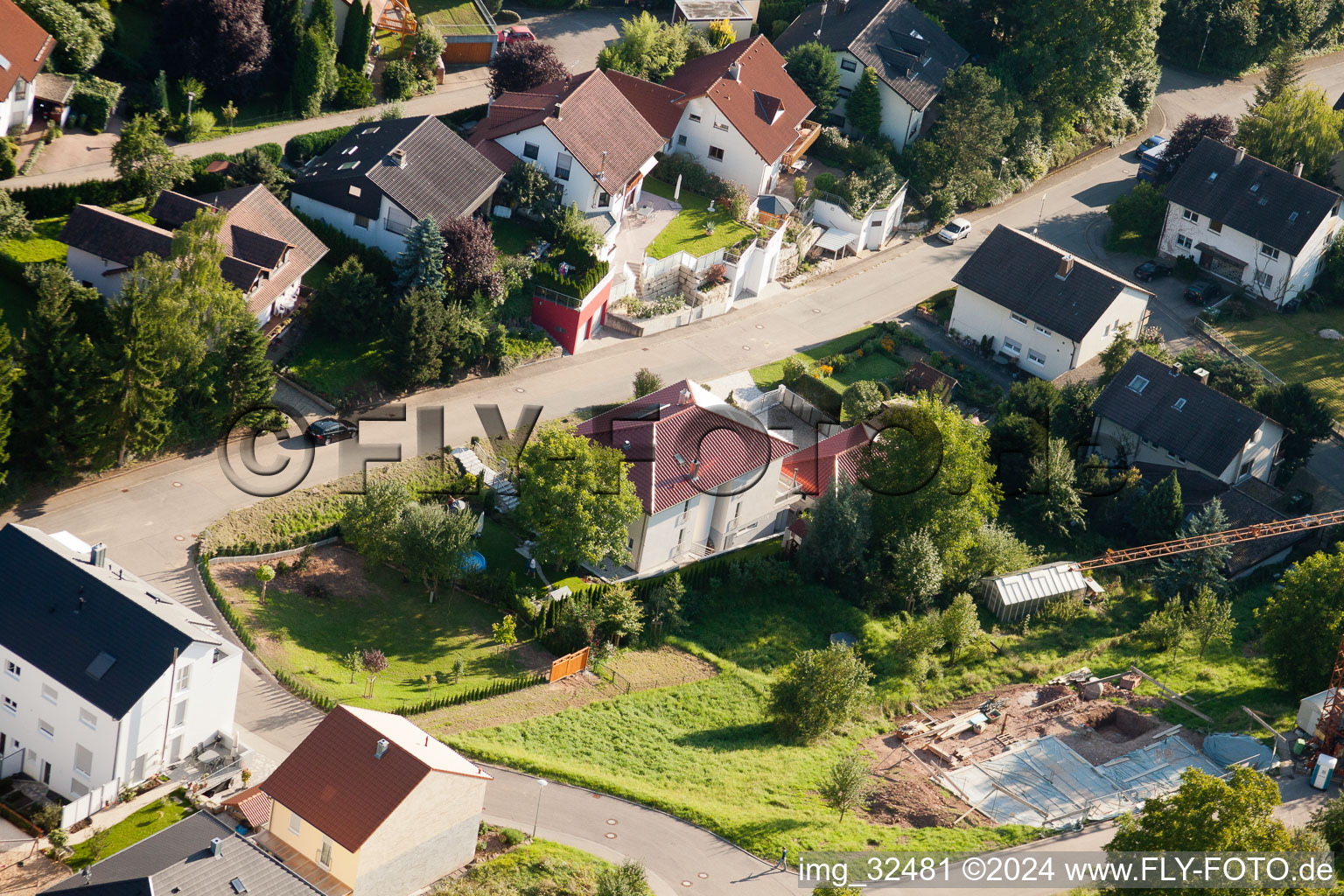 Keltern in the state Baden-Wuerttemberg, Germany seen from above