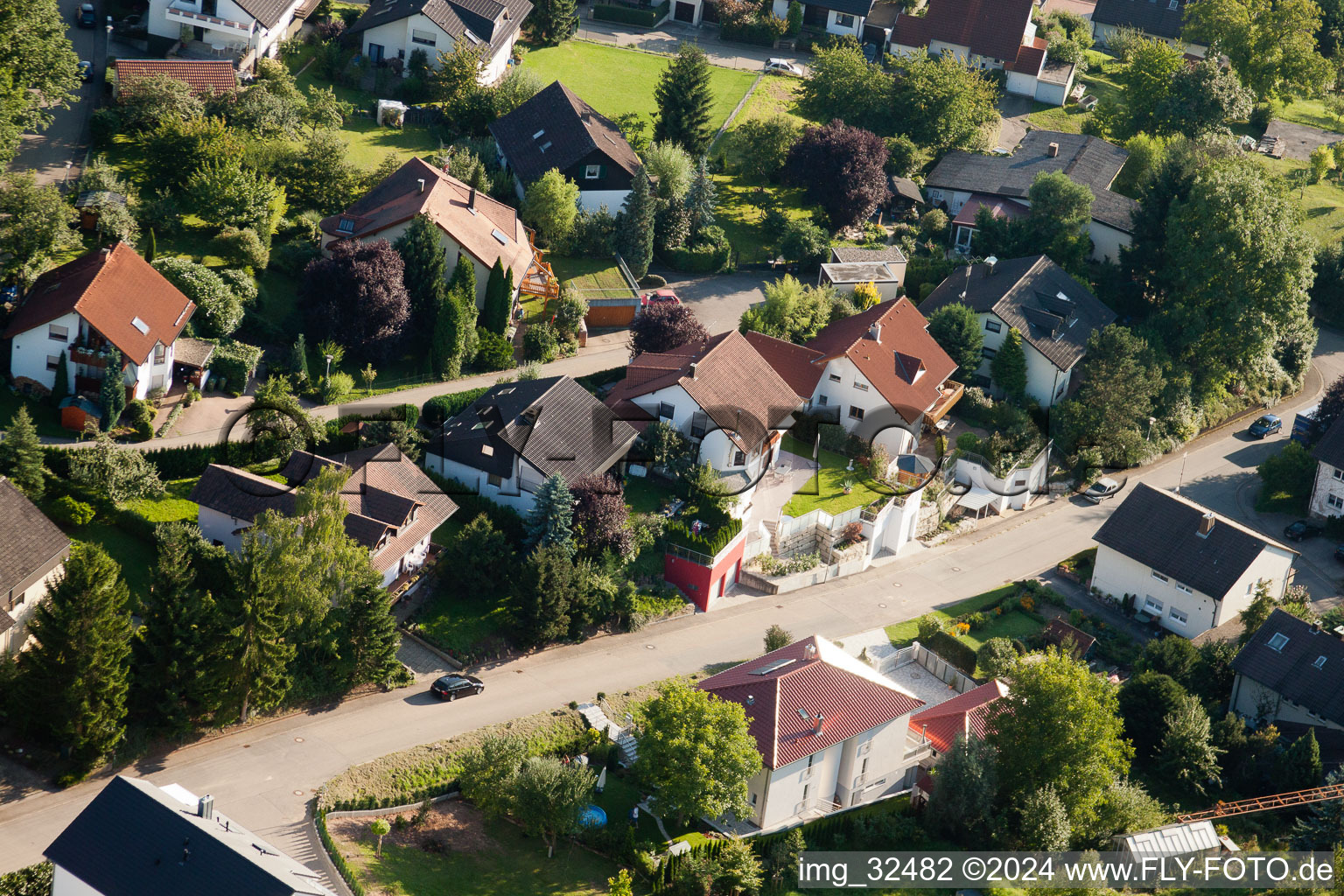 Keltern in the state Baden-Wuerttemberg, Germany from the plane