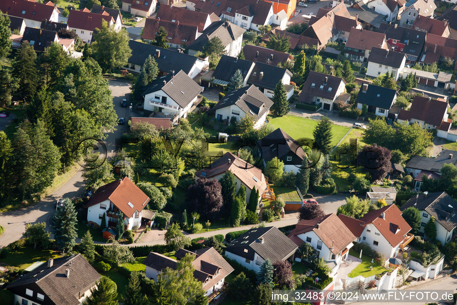 Bird's eye view of Keltern in the state Baden-Wuerttemberg, Germany