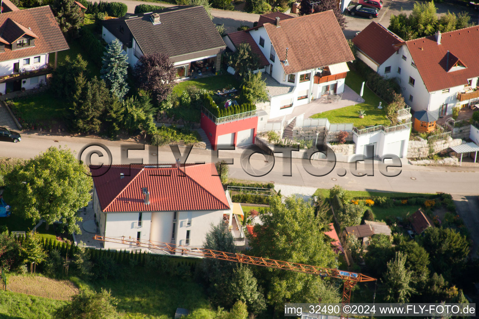 Keltern in the state Baden-Wuerttemberg, Germany viewn from the air