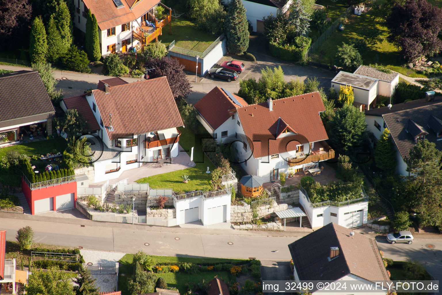 Keltern in the state Baden-Wuerttemberg, Germany seen from a drone