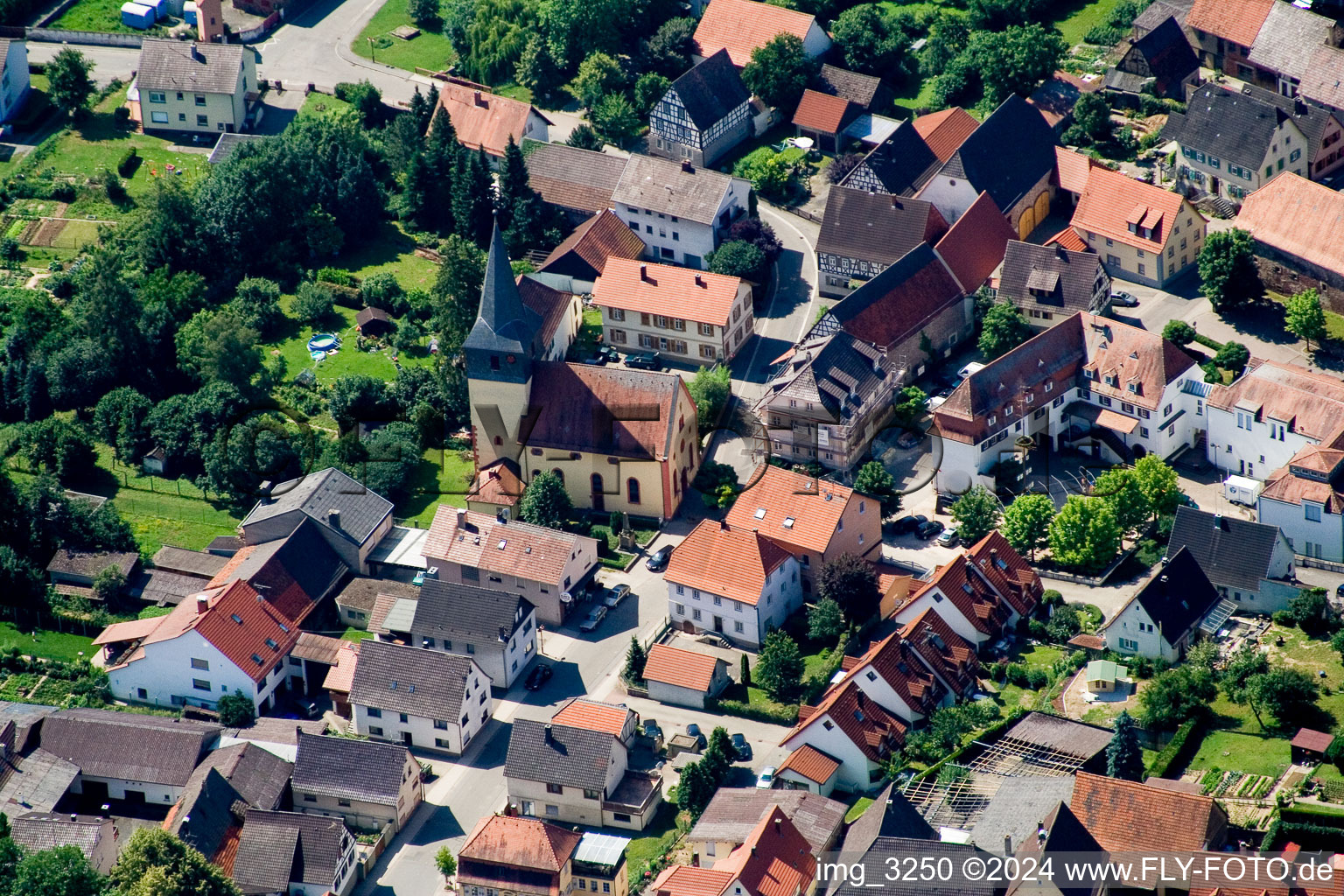 Church building in the village of in Aglasterhausen in the state Baden-Wurttemberg, Germany