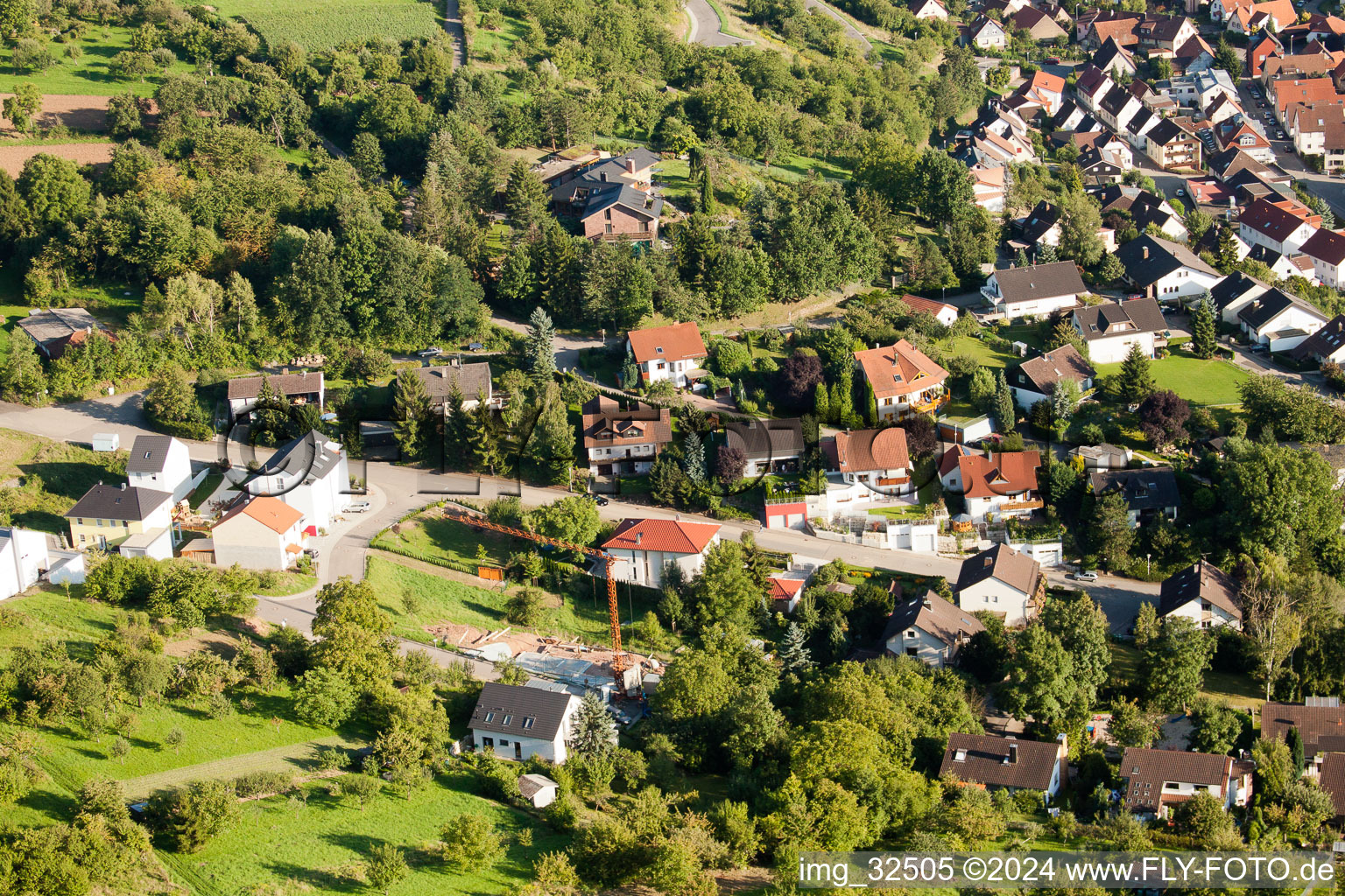 Keltern in the state Baden-Wuerttemberg, Germany from the plane