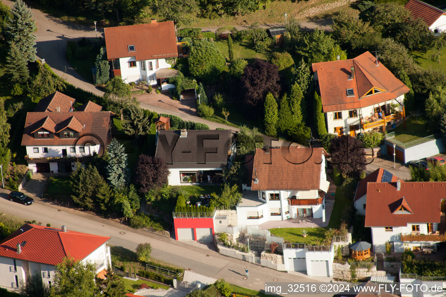 Keltern in the state Baden-Wuerttemberg, Germany from the plane