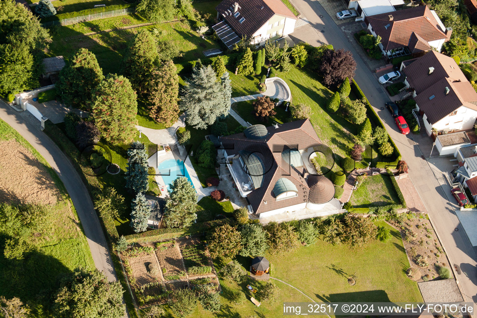 Bird's eye view of Keltern in the state Baden-Wuerttemberg, Germany